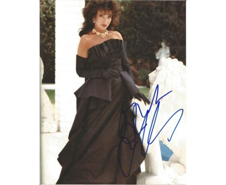 Joan Collins signed 10 x 8 colour Photoshoot Portrait Photo, from in person collection autographed at. Good Condition Est.