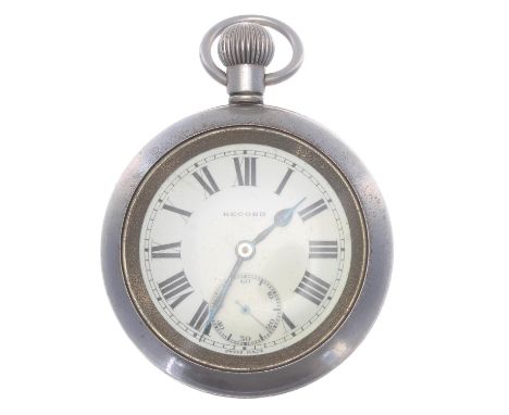 Great Western Railway (G.W.R.) Record nickel cased lever pocket watch, signed 15 jewel movement with compensated balance and 