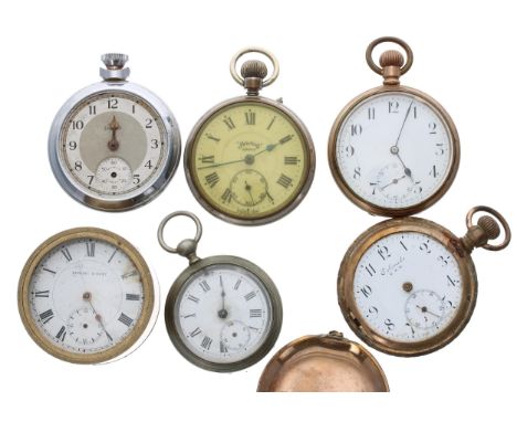 Gold plated lever pocket watch for repair, 51mm; together with a Colorado gold plated cylinder hunter pocket watch for repair