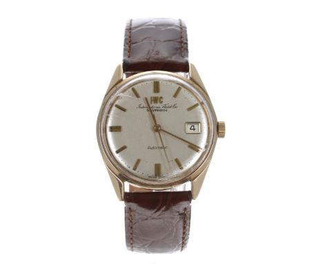 IWC Schaffhausen 9ct gentleman's wristwatch, ref. 810A, serial no. 19809xx, circa 1970, silvered dial with applied baton mark