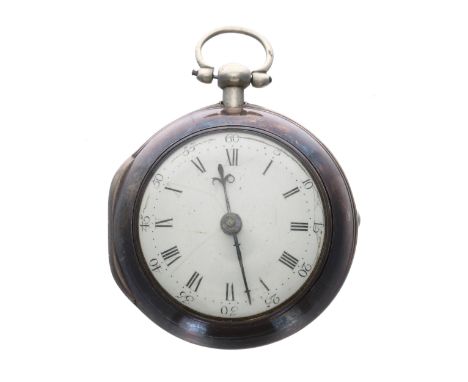 George III silver pair cased verge pocket watch, London 1782, the fusee movement signed Jno Hall, Beverly, no. 827, with pier