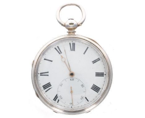 Victorian silver fusee duplex pocket watch, London 1880, the movement signed Edw'd Baker, 33 White Lion Street, London. no. 9