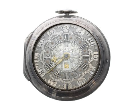 George III silver pair cased verge pocket watch, London 1770, the fusee movement signed Thos Gould, London, no. 10373 with pi