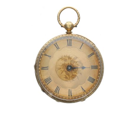 Victorian 18ct fusee lever pocket watch, London 1866, the movement signed James Simpson, London, no. 2773, with engraved bala