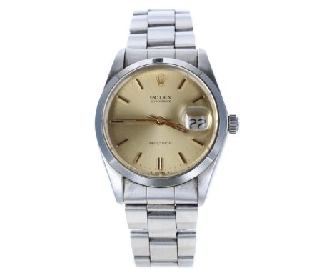 Rolex Oysterdate Precision stainless steel gentleman's wristwatch, reference no. 6694, serial no. 3352xxx, circa 1973, champa