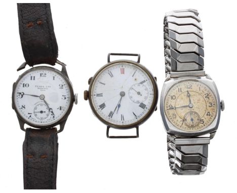 Zenith fixed lug cushion cased stainless steel gentleman's wristwatch, signed dial branded 'John Bennett, Bristol', signed mo