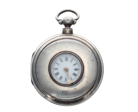 Victorian silver verge half hunter pair cased pocket watch, London 1864, the fusee movement signed Rich'd Webb, Brecon, no. 4