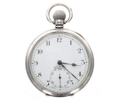 Buren silver lever pocket watch, Birmingham 1936, signed 15 jewel movement, inscribed cuvette, signed dial, within a Dennison