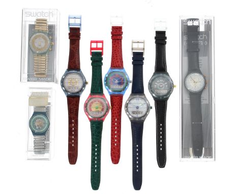 Swatch - Two Swatch Chrono gentleman's wristwatches,&nbsp;quartz, within original cases and with warranty and instruction lea