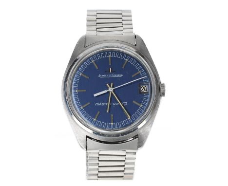 Jaeger LeCoultre Master-Quartz stainless steel gentleman's wristwatch, ref. 23303-42, serial no. 1324xxx, blue dial with whit