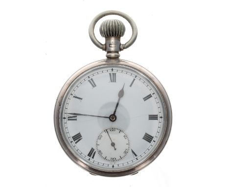 Buren silver lever pocket watch, Birmingham 1928, signed 7 jewel movement with compensated balance and regulator, the dial wi