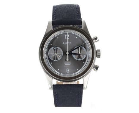 Baltic Bicompax 001 chronograph stainless steel gentleman's wristwatch, reference no. ST1901, circular slate grey dial, with 