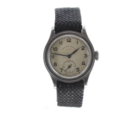 West End Watch Co. Longines Bijou Military issue mid-size stainless steel wristwatch, circa 1943, serial no. 6645xxx, signed 