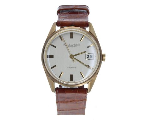 IWC Schaffhausen 9ct automatic gentleman's wristwatch, case no. 1806xxx, circa 1960's, silvered dial with gilt applied baton 