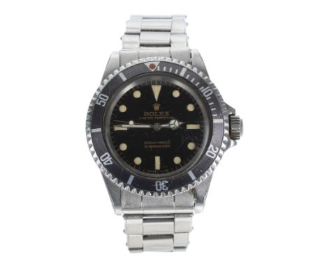 Fine Rolex Oyster Perpetual Submariner (meters first) stainless steel gentleman's wristwatch, ref. 5513, circa 1965, serial n