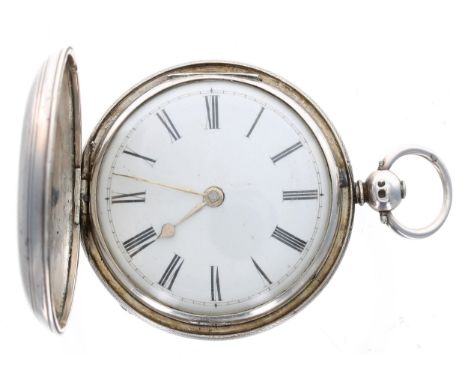 19th century silver verge hunter pocket watch, London 1842, the fusee movement signed Thos Reynolds, London, no. 562, with pi