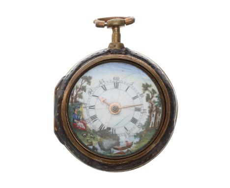 English 18th century gilt metal pair cased verge pocket watch, the fusee movement signed Dan Cornwell, Billericay, no. 1109, 