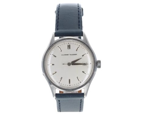 Ulysee Nardin vintage automatic stainless steel gentleman's wristwatch, circa 1969/70, silvered dial with baton markers, cent