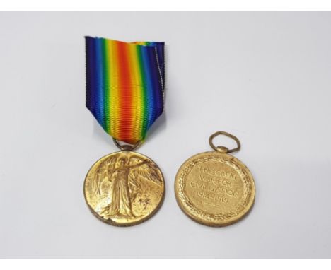 2 FIRST WORLD WAR VICTORY MEDALS AWARDED TO PTE R ATKINSON BORG REG AND TE SULLIVAN R N R