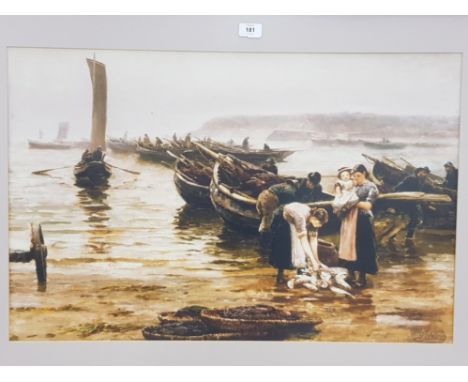 A COLOUR PRINT AFTER ROBERT JOBLING THE CATCH OF THE DAY 49 X 76CM