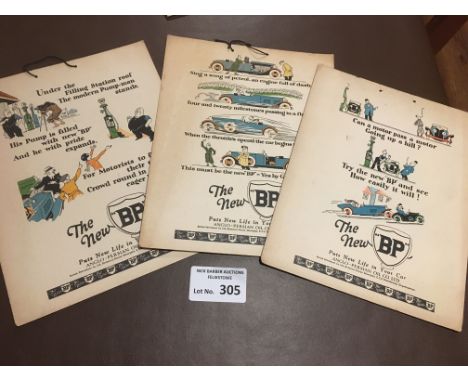 Collectables : BP vintage advertising cards  - slightly bigger than A4 - seen in garages - 1940's/50's (3) ?