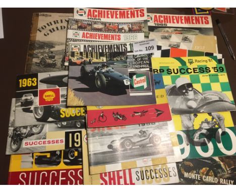 Motor Racing : Booklets Castrol, BP, Shell Achievements, Success - Monte Carlo etc - mostly 1960's - superb cond. (18) 