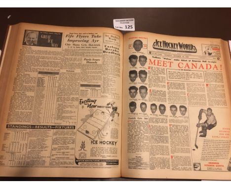 Ice Hockey : Ice Hockey World Newspaper -superbly bound from No. 38 02/10/1947 - No. 121 29/12/1949 - lovely item