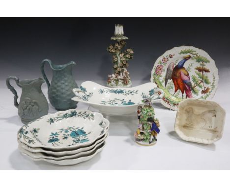 A small group of decorative ceramics, including an early 19th century Spode part dessert service, comprising a two-handled se