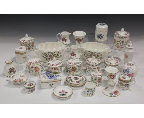 A large mixed group of collectable modern decorative porcelain, including vases, trinket dishes, bells and jars, 20th and 21s