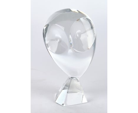 Rigot, Robert, Baccarat, "Eule", Glasskulptur, farblos, limitierte Auflage 500, am Sockel bezeichnet Baccarat R Rigot 395/500