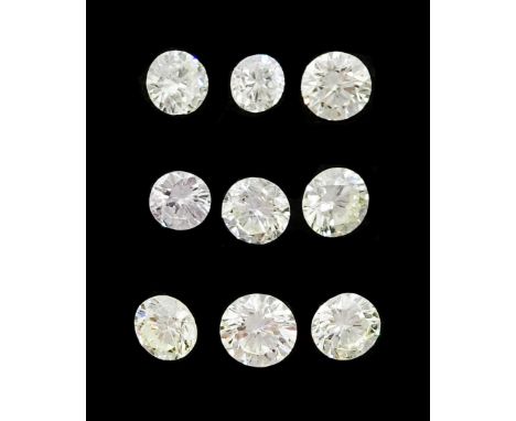 Nine loose round brilliant cut diamonds, total diamond weight approx 1.25ctCondition Report:Diamonds range in size from 0.10c
