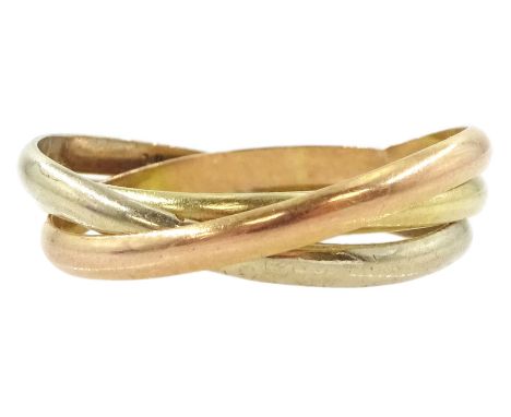 14ct tri-coloured Russian band ring, stampedCondition Report:Approx 3.0gm, tesetd14ct also,size N