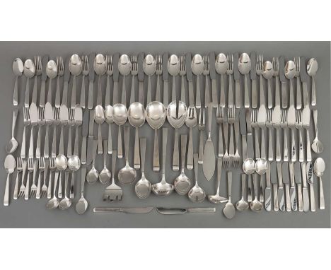 ROBBE &amp; BERKING versilbertes Besteck "Alta" 2. Hälfte 20. Jahrhundert, Entwurf WILFRIED MOLL, versilbertes Metall, rückse