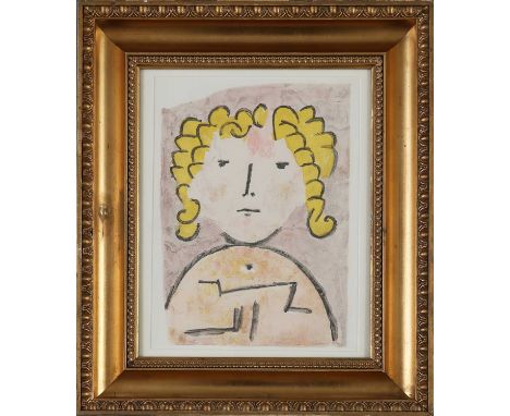 PAUL KLEE (1879 Münchenbuchsee - 1940 Muralto) Farblithografie, "Tête d'enfant" (1939), rückseitig HENRI MATISSE, "Damenportr