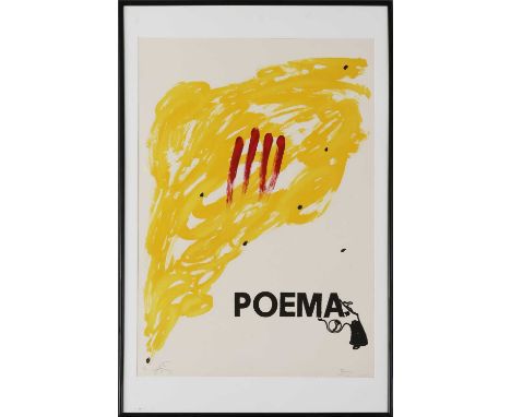 ANTONI TAPIES (1923 Barcelona - 2012 ebenda) Farblithografie auf Bütten, "Poema" (1973), unten links in Bleistift signiert "T