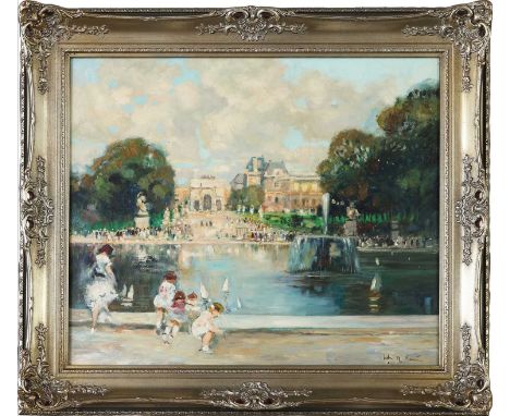 JULES RENÉ HERVÉ (1887 Langres - 1981 ebenda) Öl auf Leinwand, "Jardin de Luxembourg in Paris", unten rechts signiert "Jules 