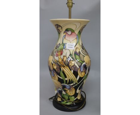 A large Moorcroft table lamp