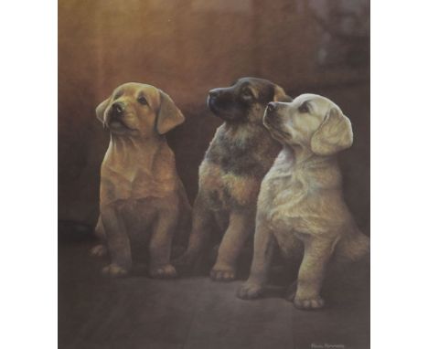 Two Nigel Hemming limited edition prints of Labradors Guiding Lights & Yellow Labradors, and a David Shepherd print Largest 3
