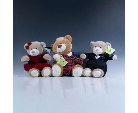 Three soft toys dressed in elegant formal attire. Part of the campaign with St. Judes Children's Research Hospital to raise m