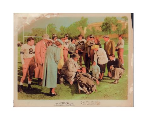 Scene from the film "Yes Sir, That's My Baby" featuring Donald O'Connor, Charles Coburn, Gloria DeHaven, and other actors. Ti