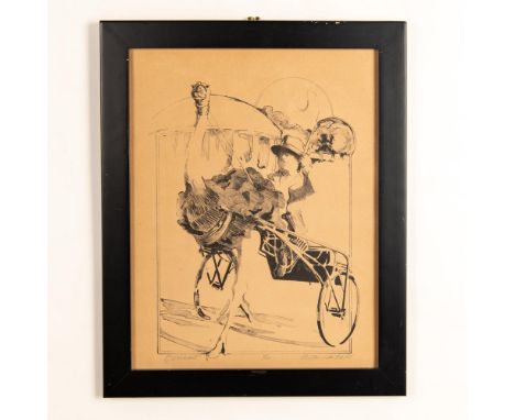 Ostricart is an outstanding monochrome lithograph on cream wove paper by American painter and printmaker Ellen Lanyon whose c