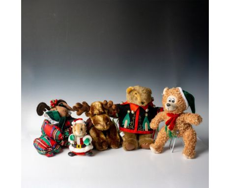 Adorable grouping of festive animals dressed in holiday attire. Includes: Midwest of Cannon falls Archibald bear; A battery a