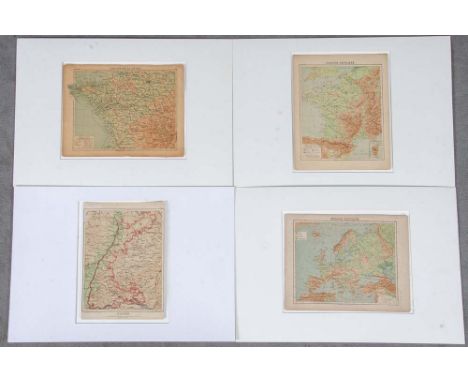 Mappe mit Drucken 20. Jh. Baden, Europe Physique, France Physique, Bassin de Loire, je 34 x 22 cm. 