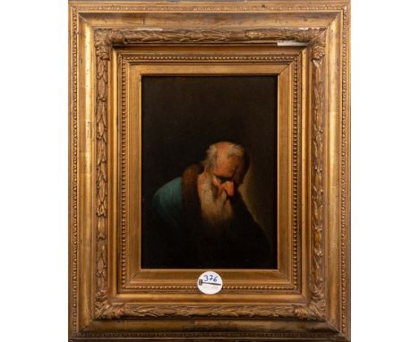 Meister des 18./19. Jhs. Portrait eines Herren mit Bart. Öl/Holz, gerahmt, 25 x 17 cm.