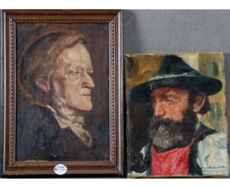 Sepp Mitterbiller. Maler des 20. Jhs. Portrait eines bärtigen Mannes. Öl/Lw., re./u./sign., bez. München, dat. 1951, 30 x 24 