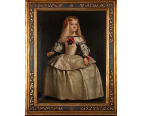 Maler des 20. Jhs. Portrait Infantin Margarita Teresa, Tochter des Königs Philippe IV, Öl/Lw., gerahmt, 78 x 59 cm. **
