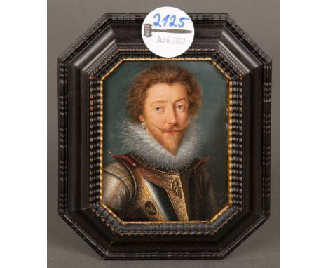 Michiel Jansz van Miereveld (1567-1641) attrib. Portrait von Prinz Frederik Hendrik van Oranje, Öl/Holz, gerahmt, 9,5 x 7,5 c