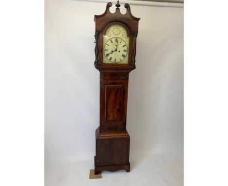 Victorian Mahogany Longcase Clock with Key - C Ford Barnstaple - Running - 218cm H 