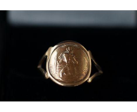 9ct Gold St Christopher ring 