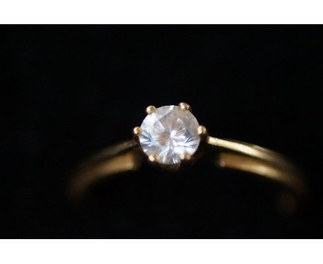 14ct gold solitaire diamond ring. Diamond size approx 3/8 ct